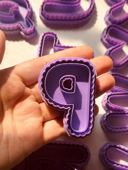 Scalloped Letter Clay Cutters 2.5 inches
