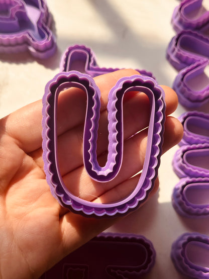 Scalloped Letter Clay Cutters 2.5 inches