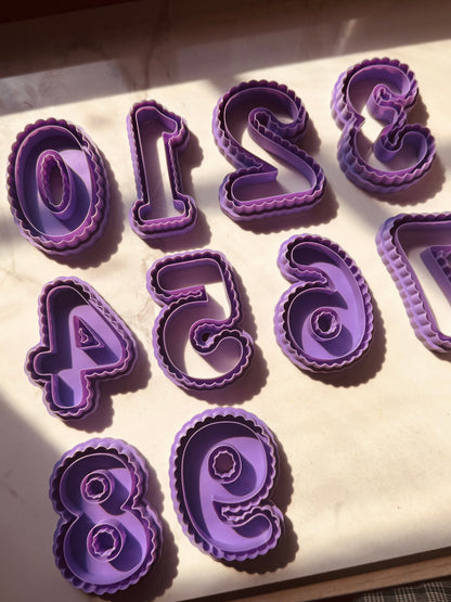 Scalloped Number Clay Cutters