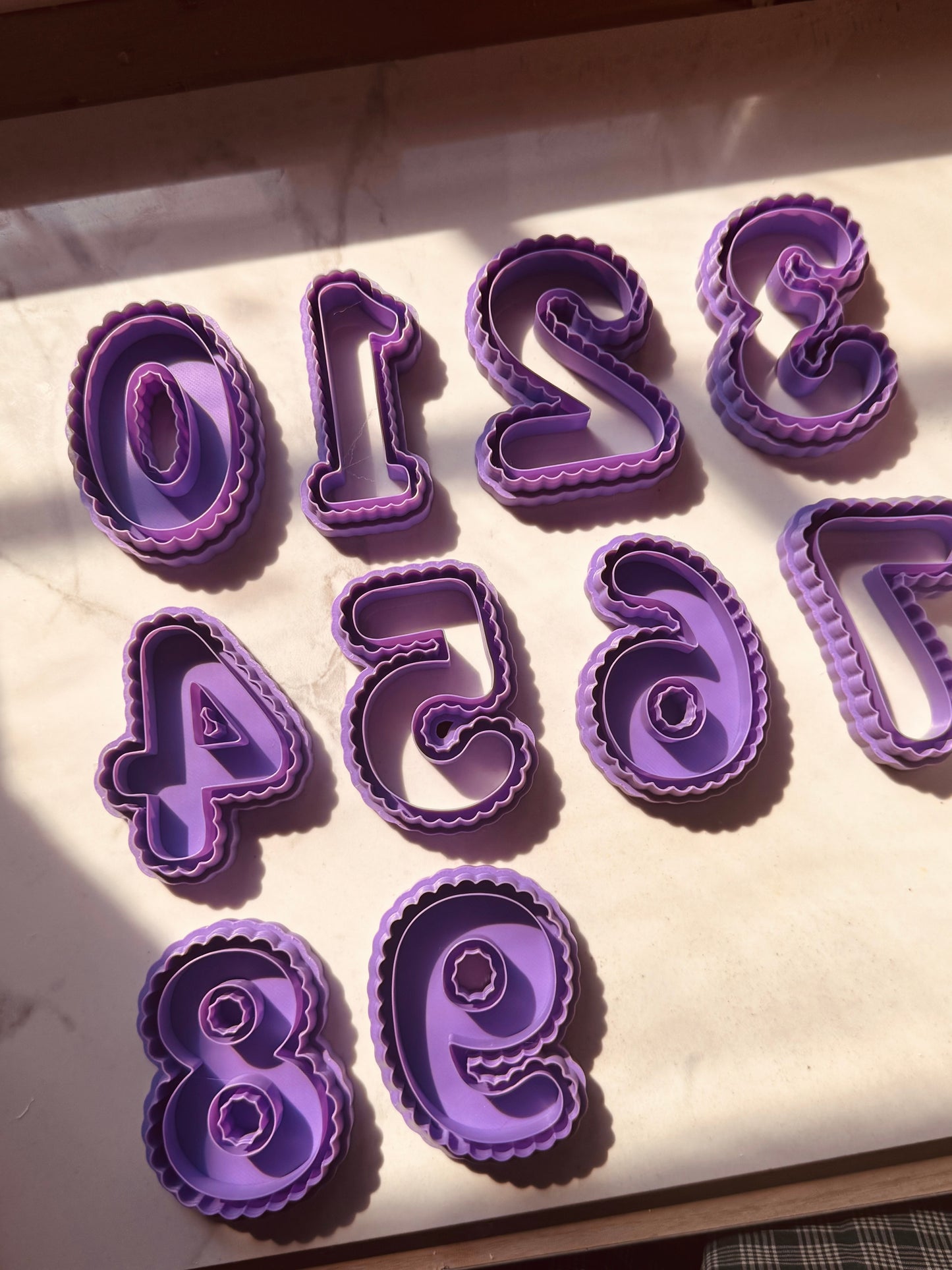 Scalloped Number Clay Cutters