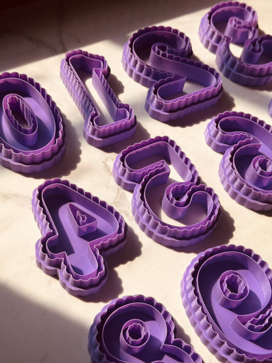 Scalloped Number Clay Cutters
