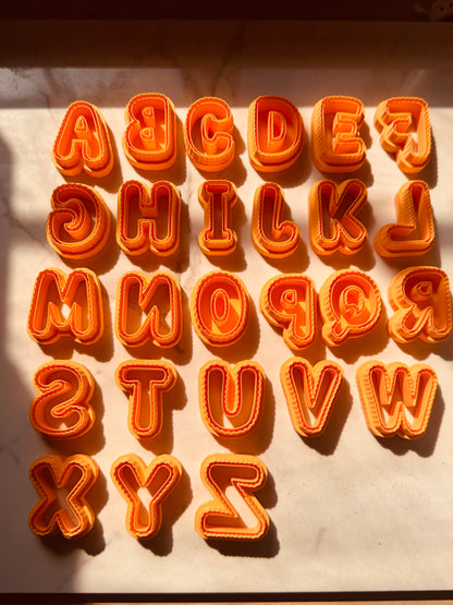 Scalloped Letters Clay Cutters 1.25 Inches