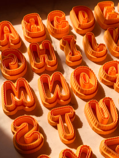 Scalloped Letters Clay Cutters 1.25 Inches