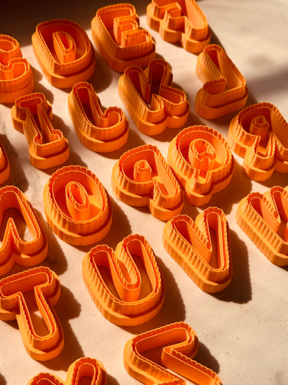 Scalloped Letters Clay Cutters 1.25 Inches