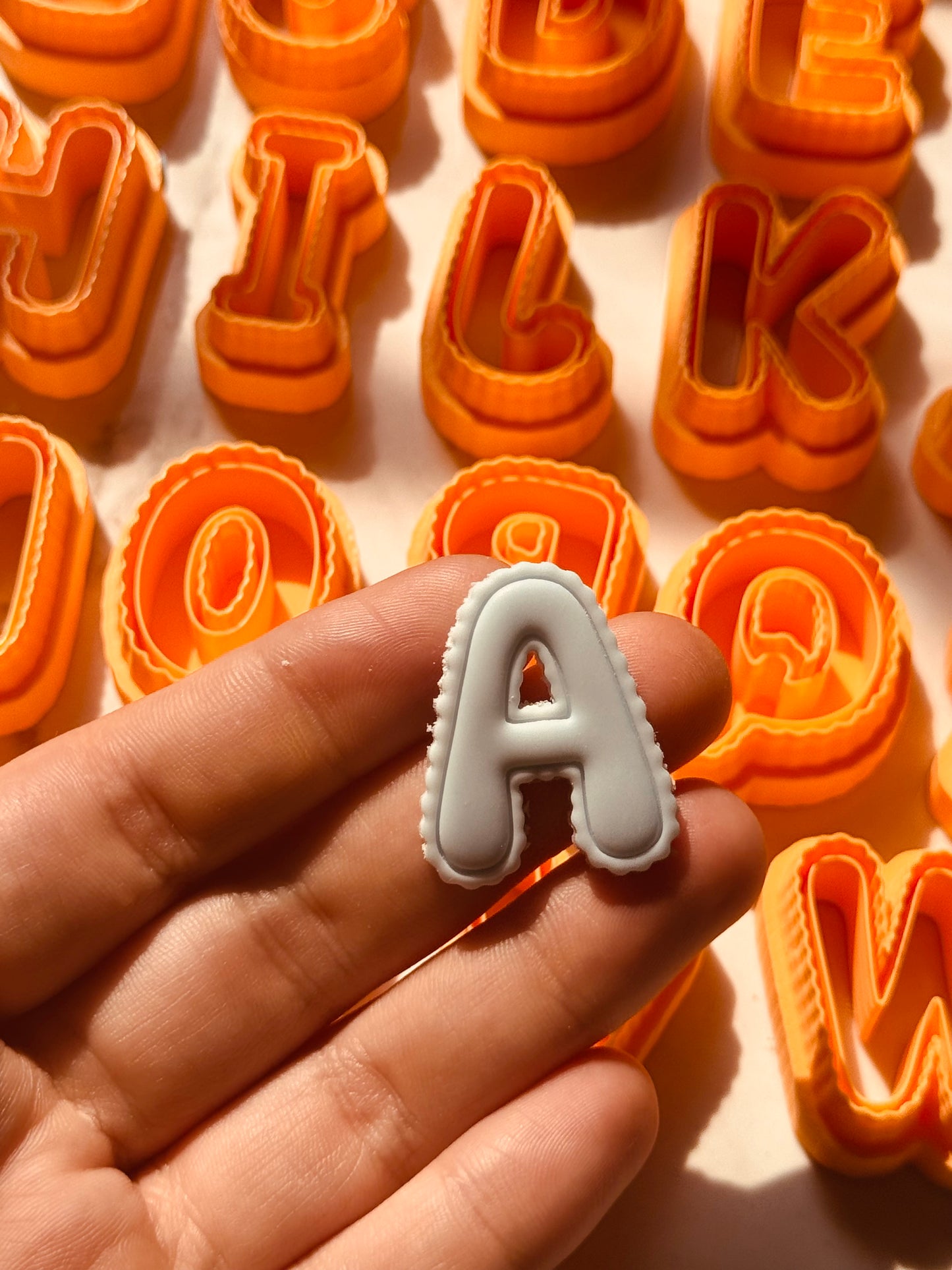 Scalloped Letters Clay Cutters 1.25 Inches