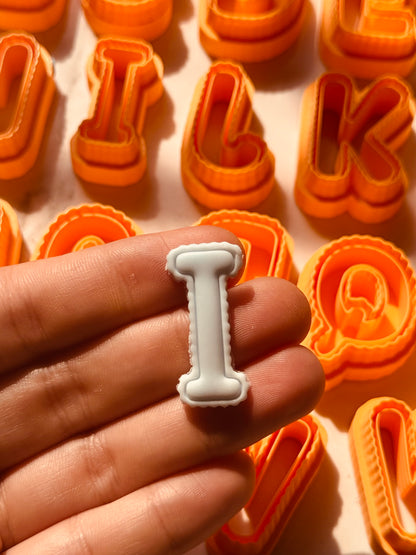 Scalloped Letters Clay Cutters 1.25 Inches