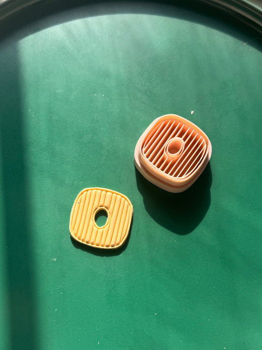 Ribbed Round Square Clay Cutter