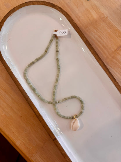One of a Kind Beaded Real Shell Necklace