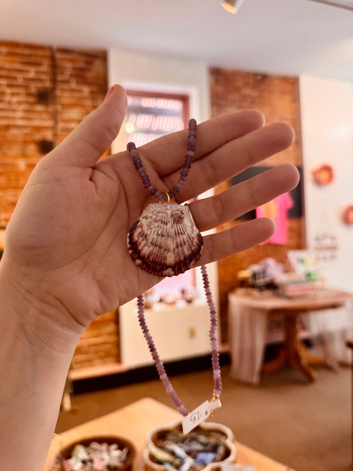 One of a Kind Beaded Real Shell Necklace