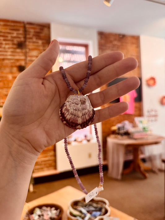 One of a Kind Beaded Real Shell Necklace