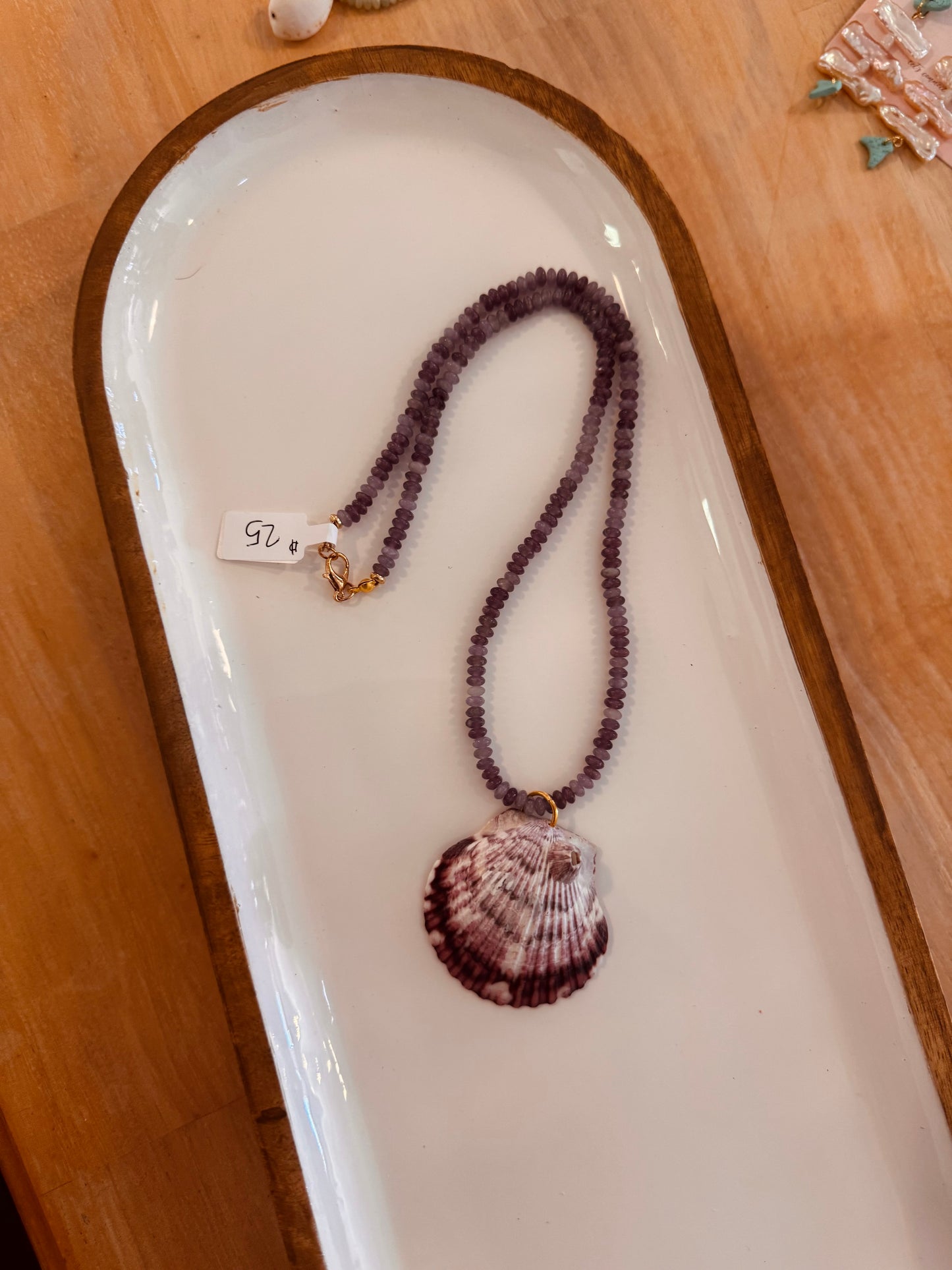 One of a Kind Beaded Real Shell Necklace