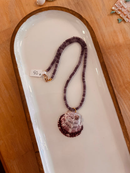 One of a Kind Beaded Real Shell Necklace