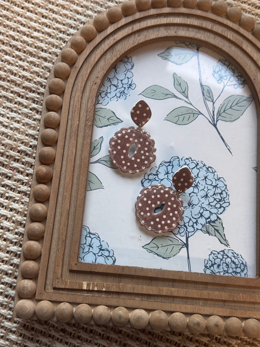 Brown Polkadot Statement Earrings