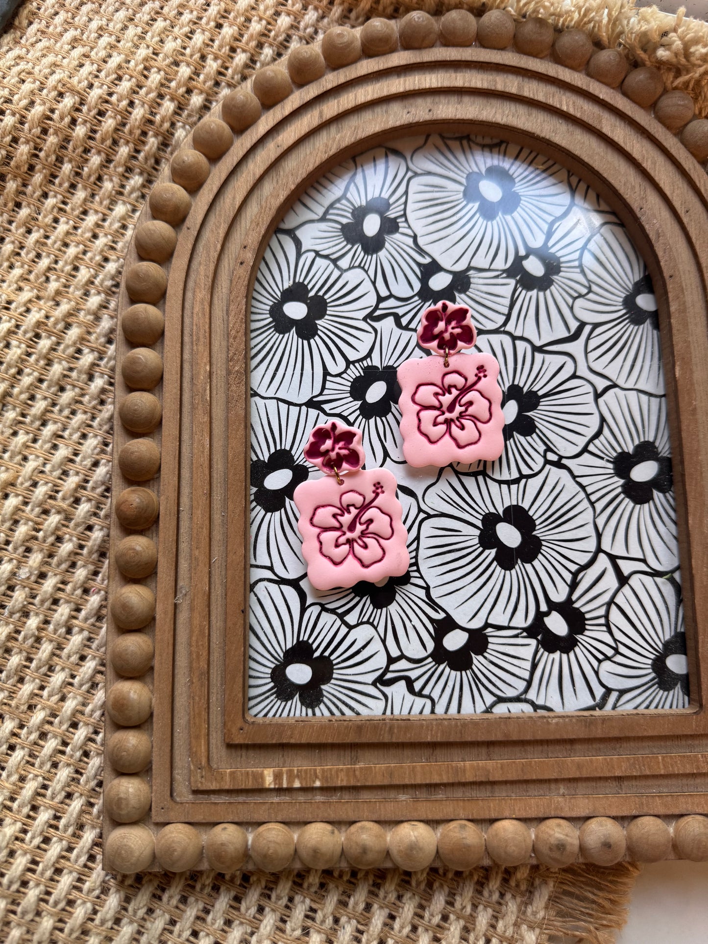 Hisbiscus Stamp Earrings