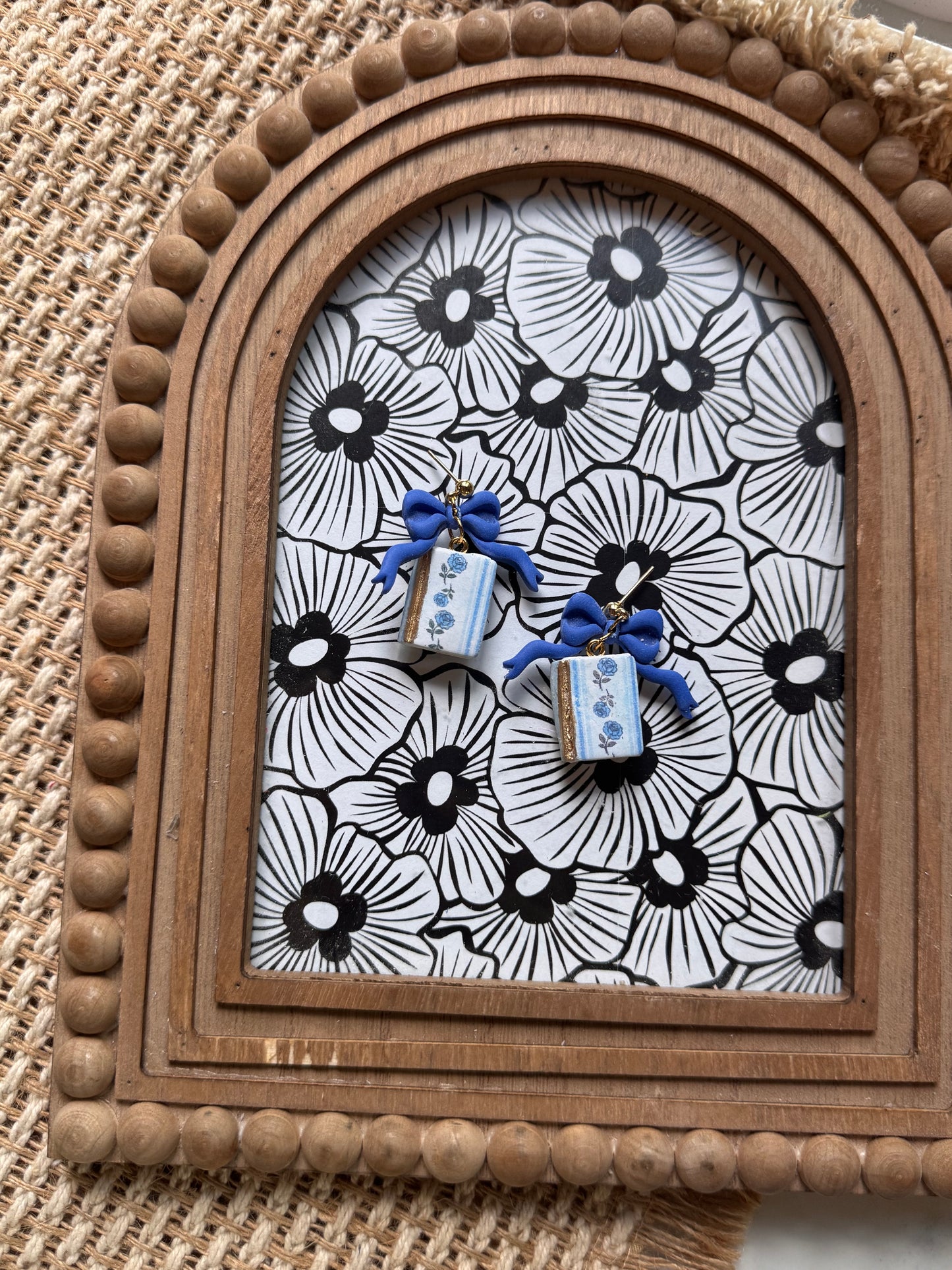 Blue Floral Books with Bows