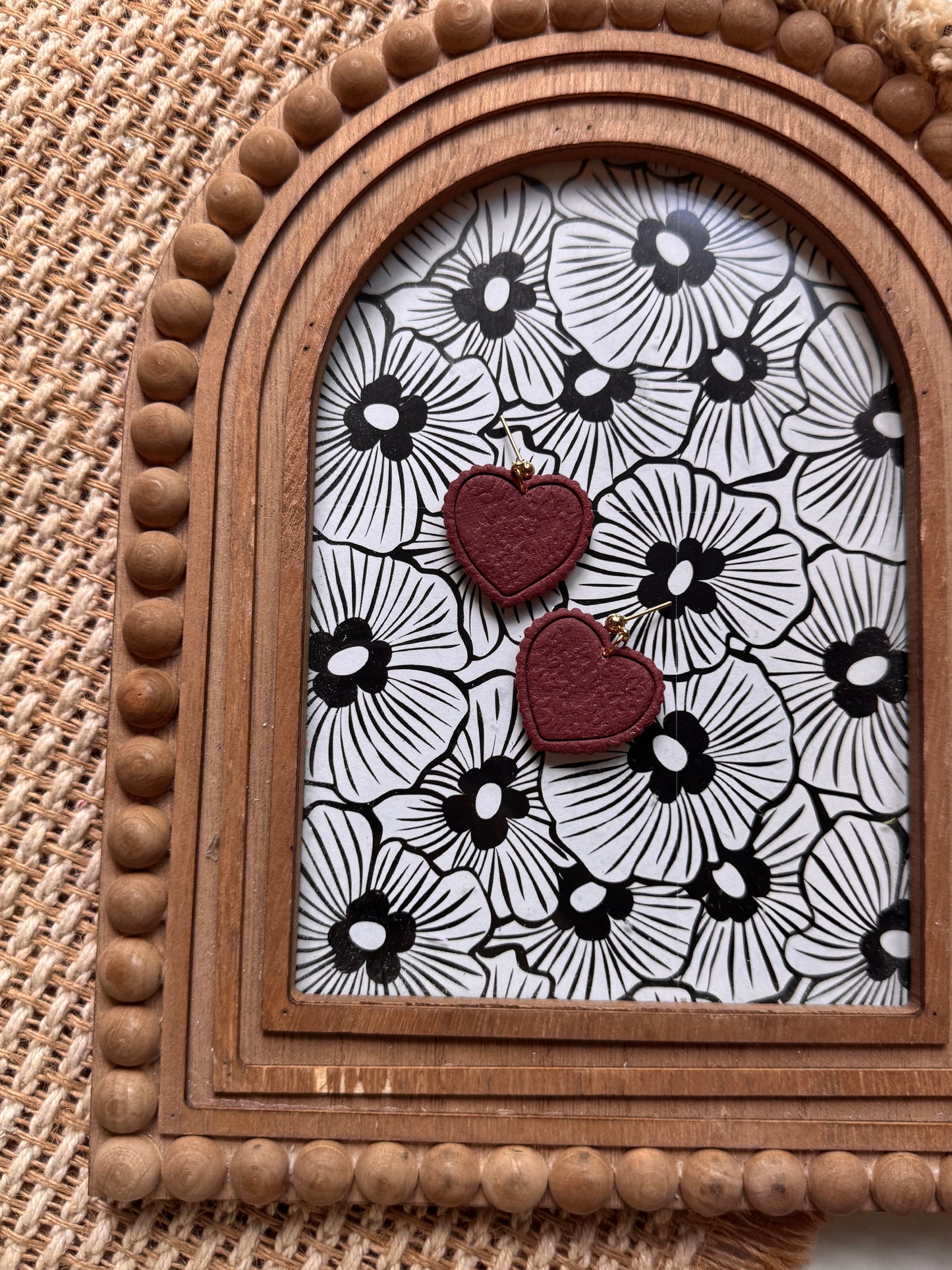 Maroon Lace Hearts