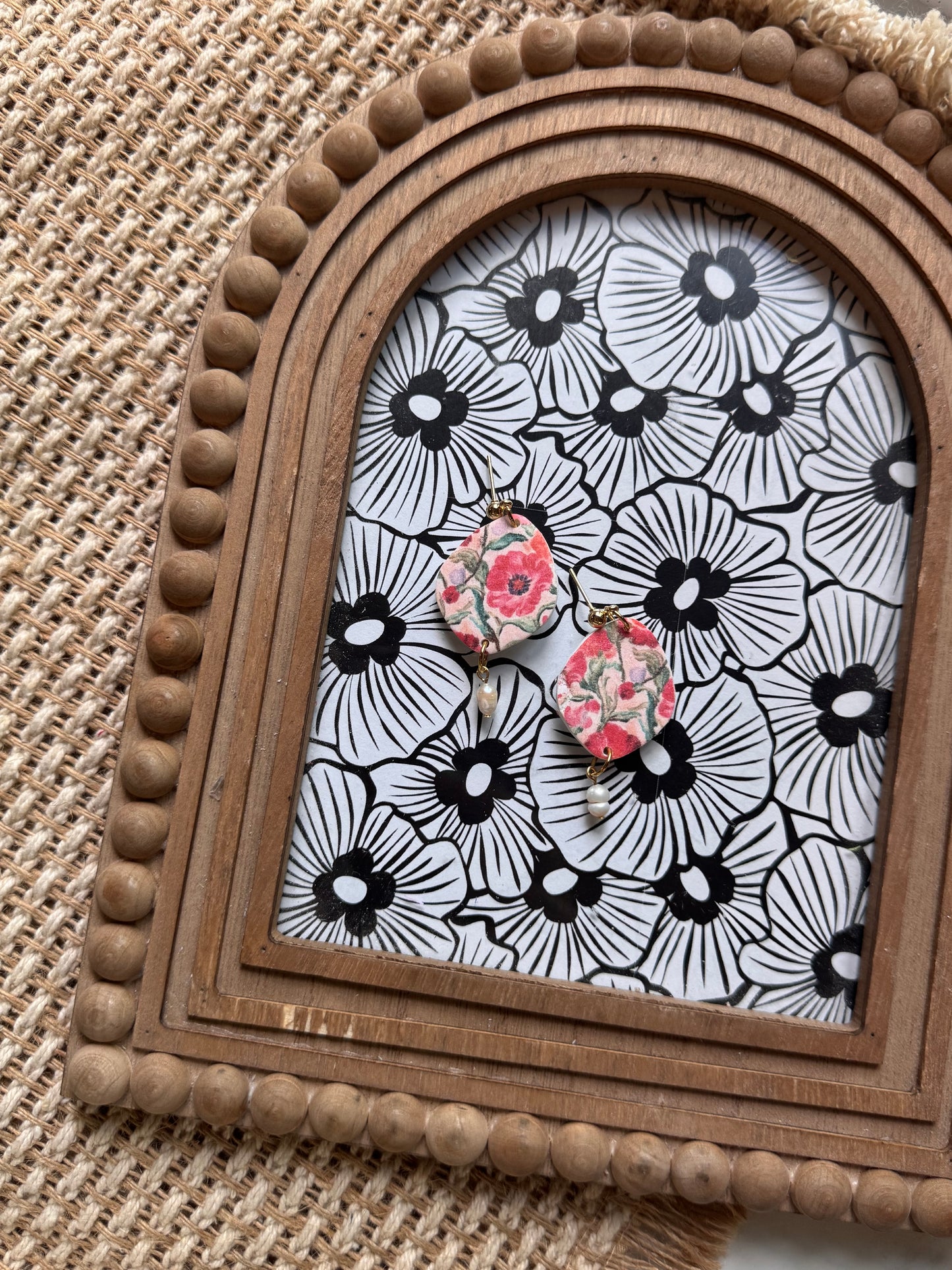 Floral Patterned Statement Earrings