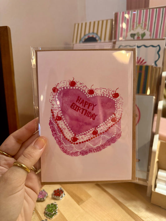 Heart Cake Greeting Card