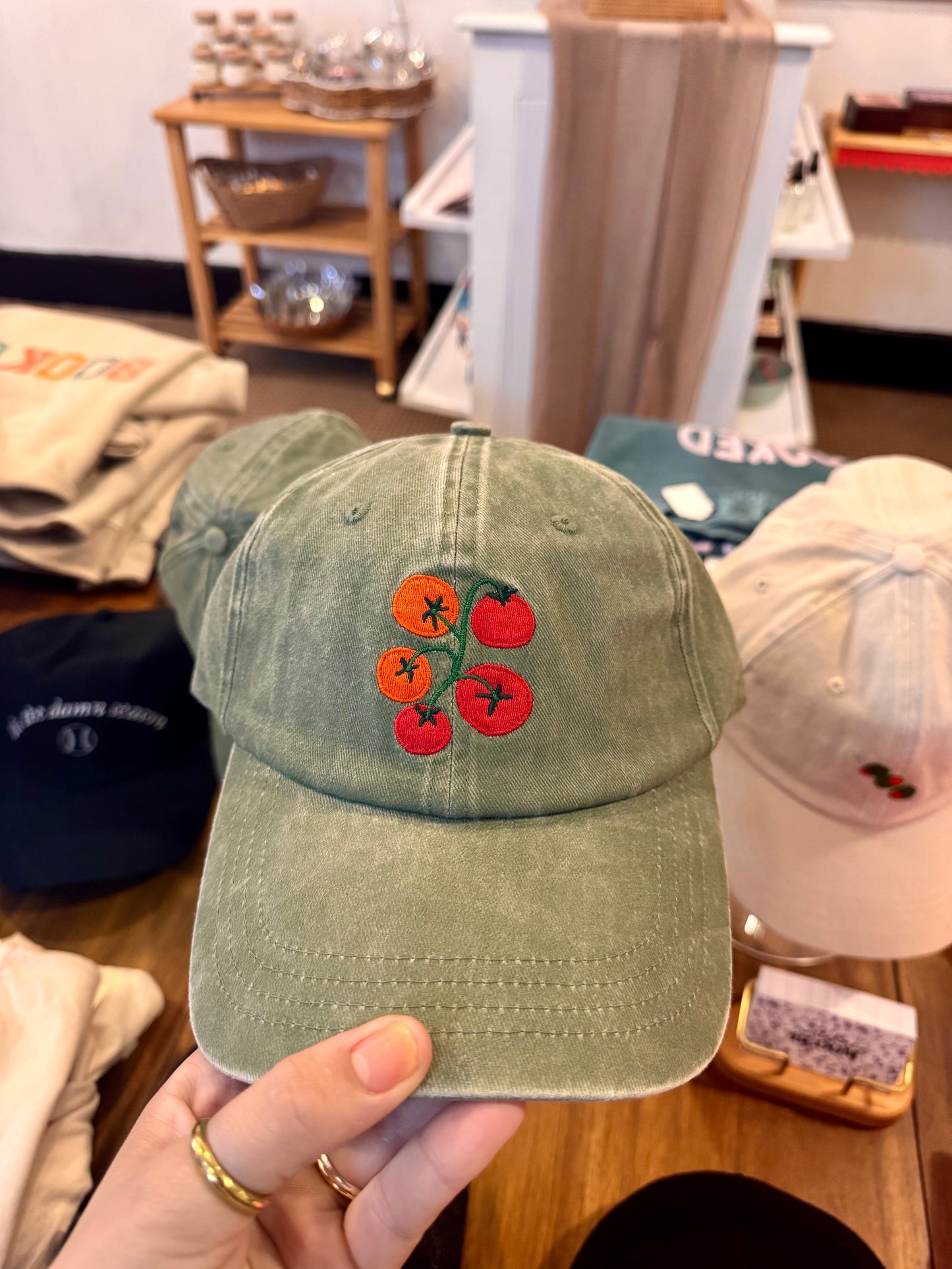 Tomato Vines Embroidered Baseball Cap